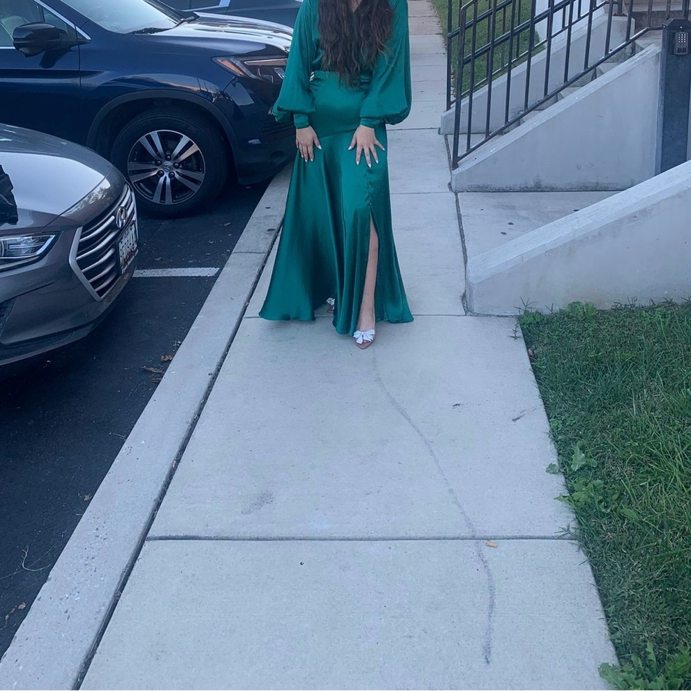 Bronx and Banco Teal Long Sleeve Dress